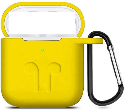 Speeqo Silicone Press and Release Headphone Case For Apple Airpods 1st Generation, Apple Airpods 2nd Generation(Yellow)