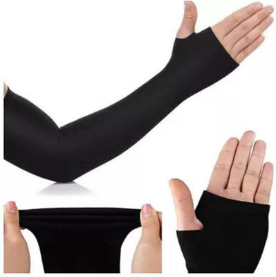 RBSOCK Nylon Arm Sleeve For Women(Free, Black)