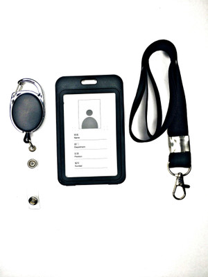 AKAN Plastic ID Badge Holder, ID Badge Reel, Lanyard(Pack of 1)