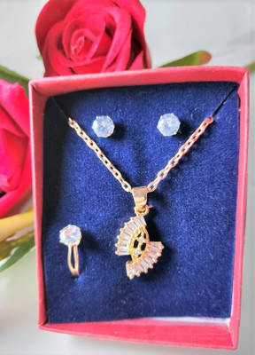 Eliora Stainless Steel Gold-plated Gold Jewellery Set(Pack of 1)