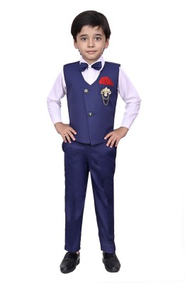 VALUE CREATION Boys Party(Festive) Shirt Trouser(Navy Blue)