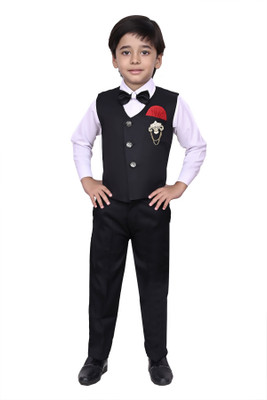 VALUE CREATION Boys Party(Festive) Shirt Trouser(Black)