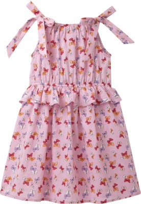 Cub McPaws Girls Midi/Knee Length Casual Dress(Multicolor, Sleeveless)
