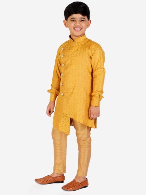 Prakhyat Boys Casual, Wedding Kurta and Pyjama Set(Yellow Pack of 1)