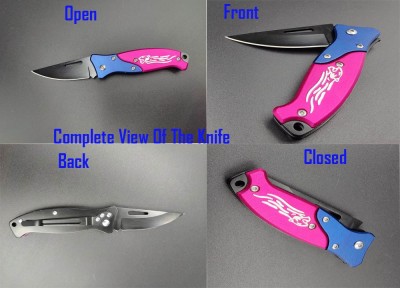 ATIASRAMA Knife Survival Knife for Camping Folding Saw Pink Dragon Fixed Blade Knife Multi Tool Campers KnifePink Black