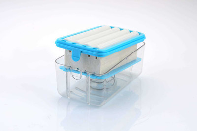 Crizar Easy Cloth Washing Soap Roller, Dispenser Case with Lid Having Roller 500 ml Soap Dispenser(Blue)