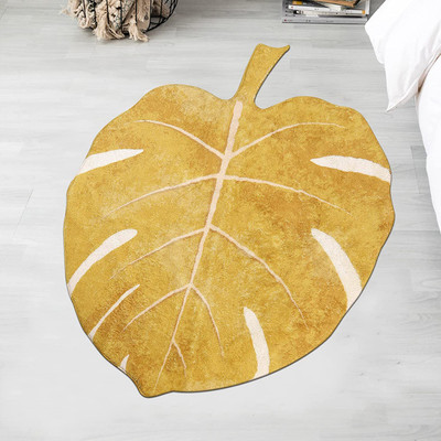 RM Handloom Microfiber Door Mat(Yellow, Small)
