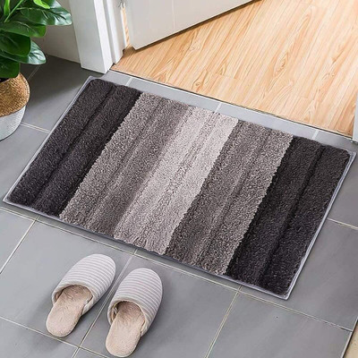 RM Handloom Microfiber, Polyester Door Mat(Gradient Grey, Large)