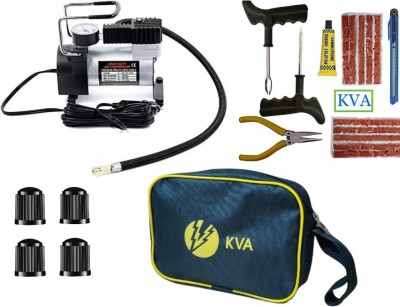 KVA KV-777 Premium with 150 psi Tyre Electric Air Pump for Car & Bike Tubeless Tyre Puncture Repair Kit