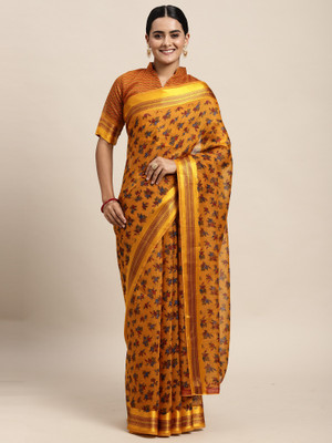 Ratnavati Self Design Bollywood Georgette Saree(Mustard)