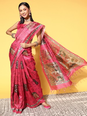 Ratnavati Self Design Bollywood Georgette Saree(Pink)