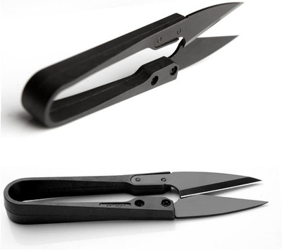 grethe 2 Pieces U Shape Clippers T Scissors(Set of 2, Black)