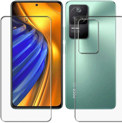 DOWRVIN Front and Back Tempered Glass for POCO F4 5G back glass(Pack of 2)