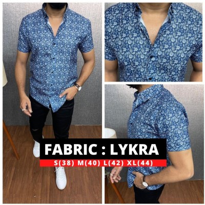 Manki Men Printed Casual Blue Shirt