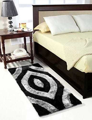 DNK TREND Silver Polyester Runner(2 ft,  X 5 ft, Rectangle)