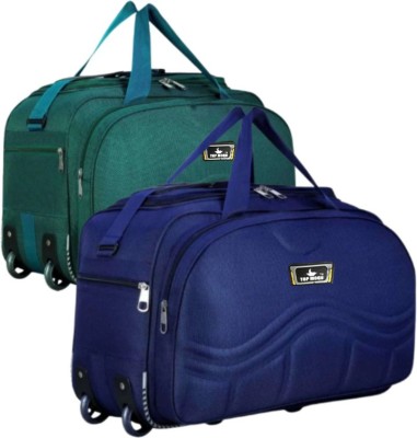 TOPMOON FASHION Combo Unisex Travel Duffel Bag with Two Wheels Capacity 60Ltr pack of 2 piece Small Travel Bag  - 24(Blue, Green)