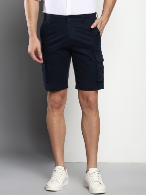 Dennis Lingo Solid Men Dark Blue Cargo Shorts