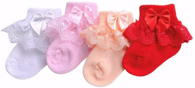 SooWoo Baby Girls Self Design Ankle Length(Pack of 4)