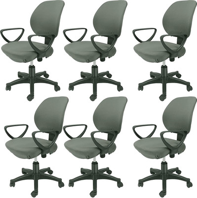 HOUSE OF QUIRK Polyester Plain 1 Seater Chair Cover(Grey Pack of 6)