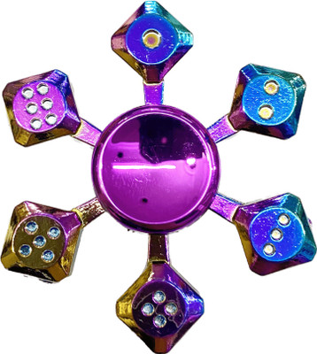 Shivsoft 6 Sided Fidget Spinner Raindow Dice(Multicolor)
