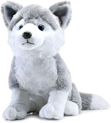 Webby Big Size Plush Husky Dog Stuffed Animal Soft Toy, Gifts for Kids and Adult  - 40 cm(Grey)