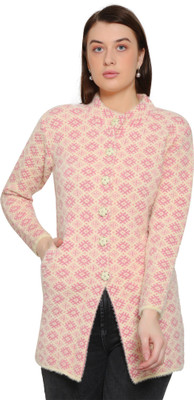 HITTIKA Self Design Round Neck Casual Women Pink Sweater