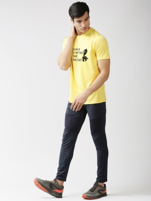 EPPE Typography Men Round Neck Yellow T-Shirt