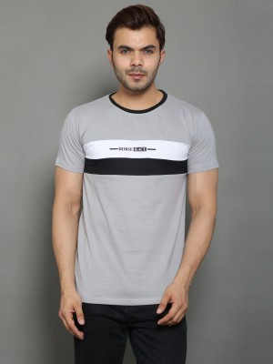 jaykhodal Self Design Men Round Neck Grey T-Shirt