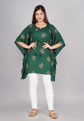 Kalratri Casual Printed Women Green Top
