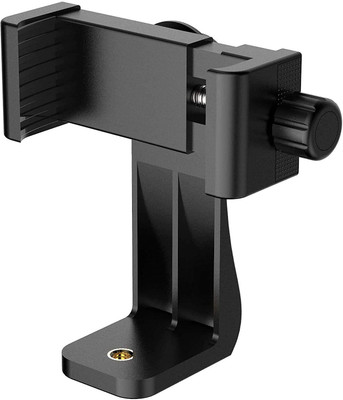 amblic Solid Vertical Bracket Mount with 360 Degree Rotable Holder Adapter Tripod Clamp(Black, Supports Up to 1000 g)