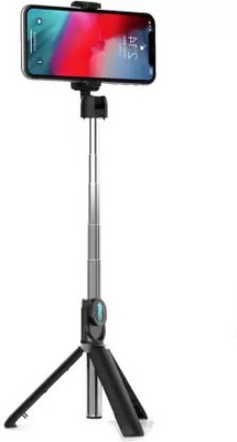 BOPUD Tripod selfie stick Bluetooth extendable selfie stick mini tripod mobile stand Tripod, Monopod, Tripod Kit(Black, Supports Up to 500 g)