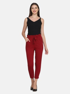 DIMPY GARMENTS Skinny Fit Women Maroon Trousers