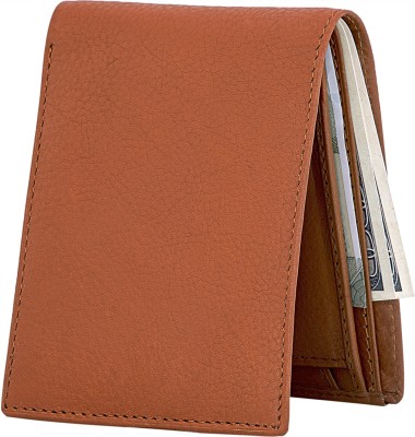 POLLSTAR Men Tan Genuine Leather Wallet(4 Card Slots)