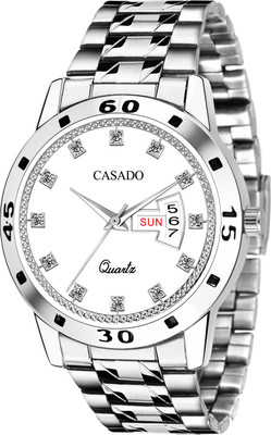 Casado Diamond Studded Dial | 3D Cut Glass | Trending Day and Date | 1 Year Warranty Diamond Studded Dial | 3D Cut Glass | Trending Day and Date | 1 Year Warranty Analog Watch  - For Men