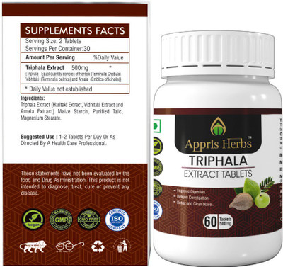 Appris Herbs TRIPHALA EXTRACT TABLET(60 Tablets)