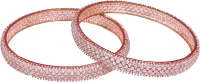 DENICRAAS Alloy Cubic Zirconia Gold-plated Bangle Set(Pack of 2)