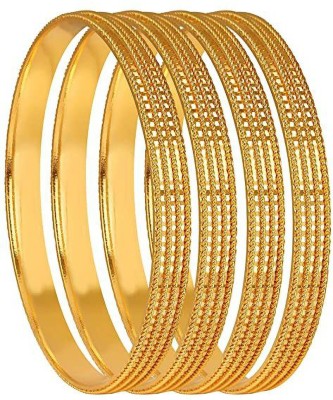 TAP Fashion Copper Gold-plated Bangle Set(Pack of 4)