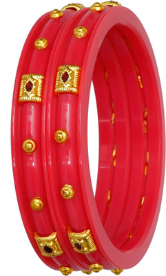 JOYERIA FASHIONS Plastic Gold-plated Bangle Set(Pack of 2)
