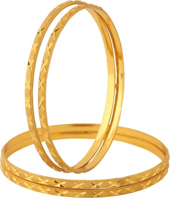 YELLOW CHIMES Alloy Gold-plated Bangle Set(Pack of 4)
