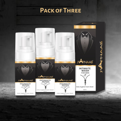 Janaab Natural Men's Intimate Wash No Harsh Chemicals 100 ml Pack of 3(3 x 100 ml)