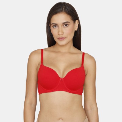 ZIVAME Women Balconette Lightly Padded Bra(Red)