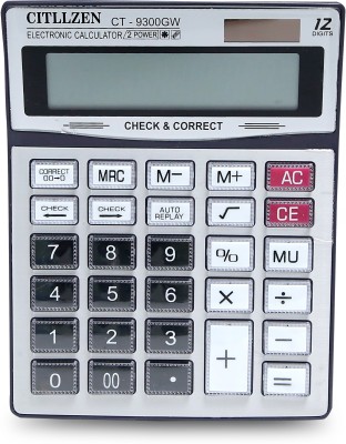 Villy Office Calculator with Large LCD Display- 112 Steps CT-9300GW Basic  Calculator(12 Digit)