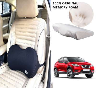 Oshotto Black Memory Foam Car Pillow Cushion for Nissan(Square, Pack of 1)