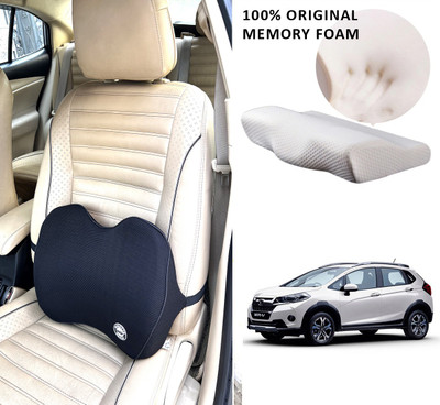 Oshotto Black Memory Foam Car Pillow Cushion for Honda(Square, Pack of 1)
