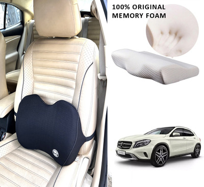 Oshotto Black Memory Foam Car Pillow Cushion for Mercedes Benz(Square)