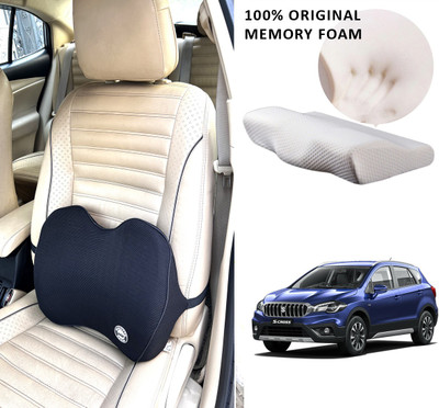 Oshotto Black Memory Foam Car Pillow Cushion for Maruti Suzuki(Square, Pack of 1)
