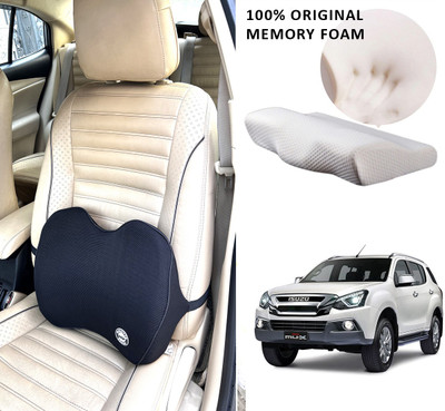Oshotto Black Memory Foam Car Pillow Cushion for Isuzu(Square, Pack of 1)