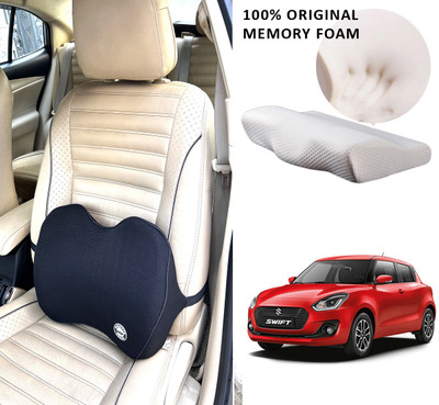 Oshotto Black Memory Foam Car Pillow Cushion for Maruti Suzuki(Square, Pack of 1)
