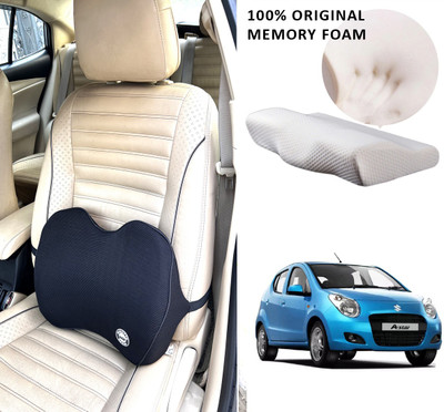 Oshotto Black Memory Foam Car Pillow Cushion for Maruti Suzuki(Square, Pack of 1)
