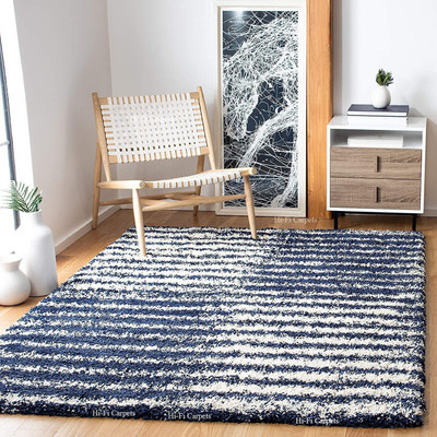 RM Handloom Light Blue Polyester Carpet(3 ft,  X 2 ft, Rectangle)